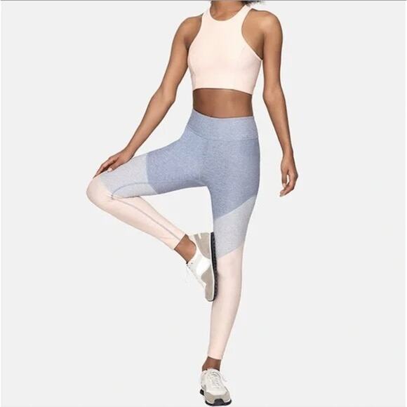 Outdoor Voices Colorblock Springs Lake Dove Rose Quartz 7/8 Leggings Pants Small - Picture 1 of 14